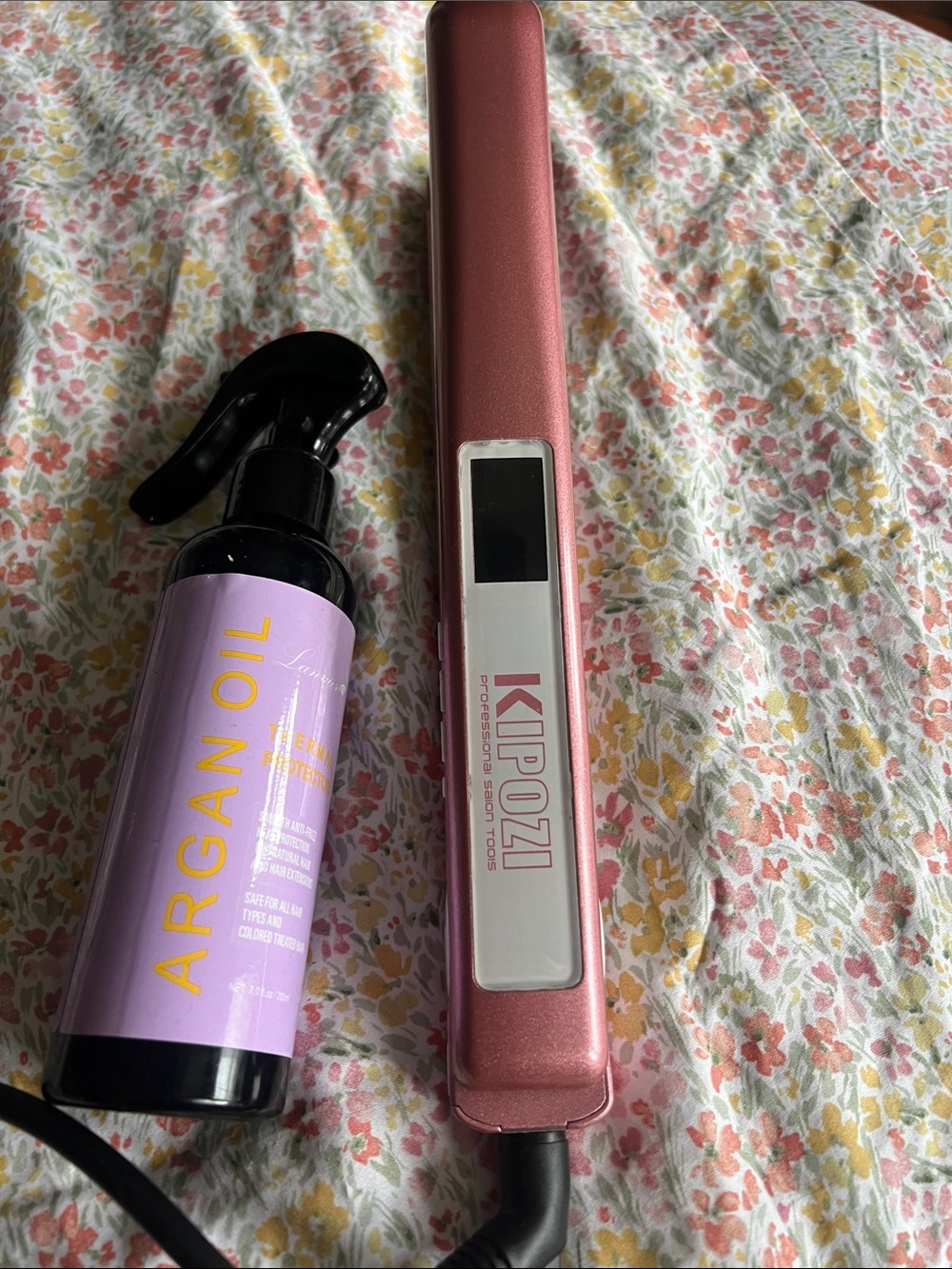 kipozi Ceramic professional hair Straightening iron with Argan Oil thermal Spray